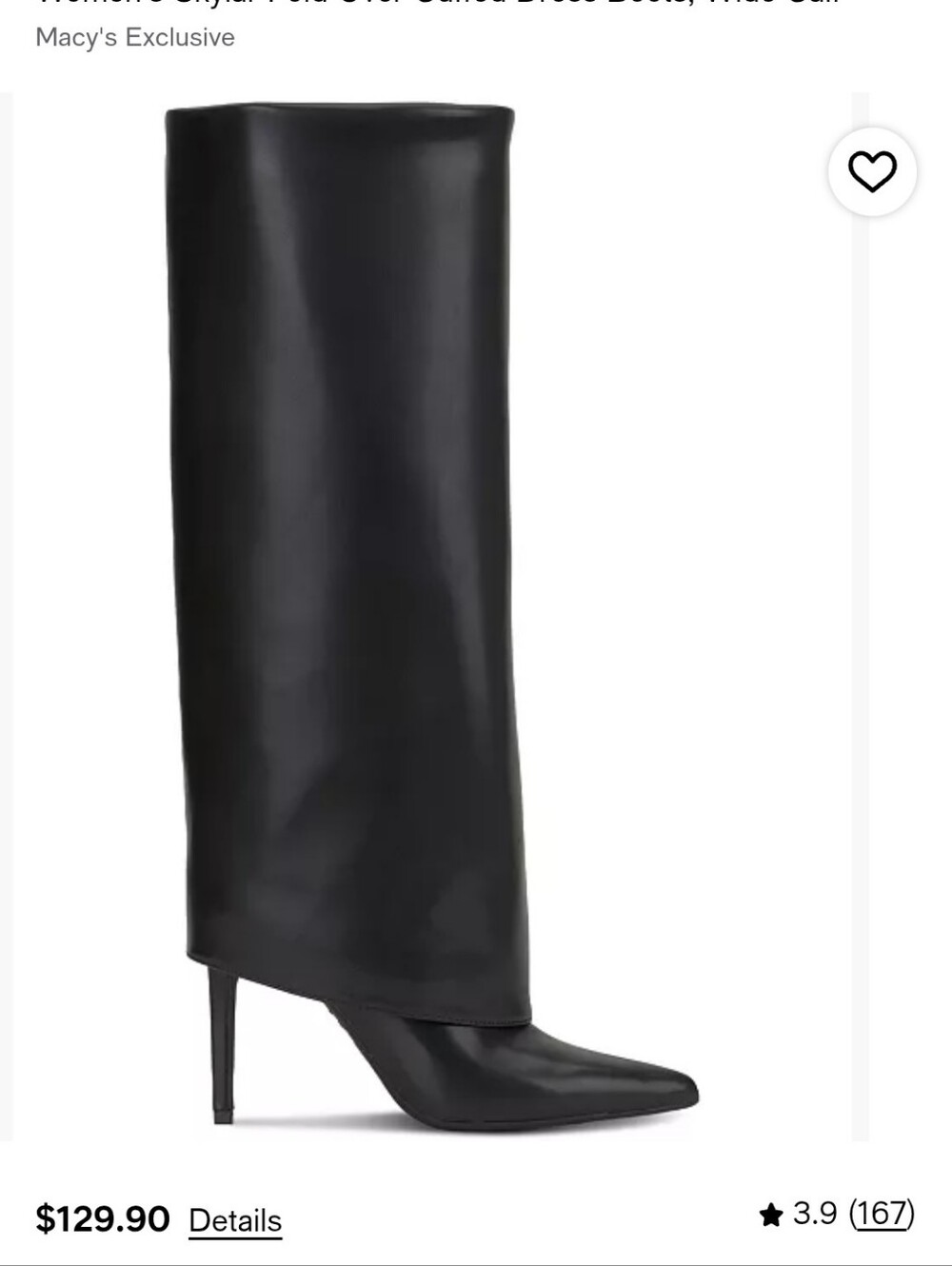 Black Knee-High Pointed-Toe Stiletto Boots Wide Calf